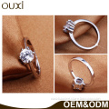 OUXI Fashion Jewelry Ring Set 18K Rhodium Plated Flower Shape CZ Diamond Women Ring